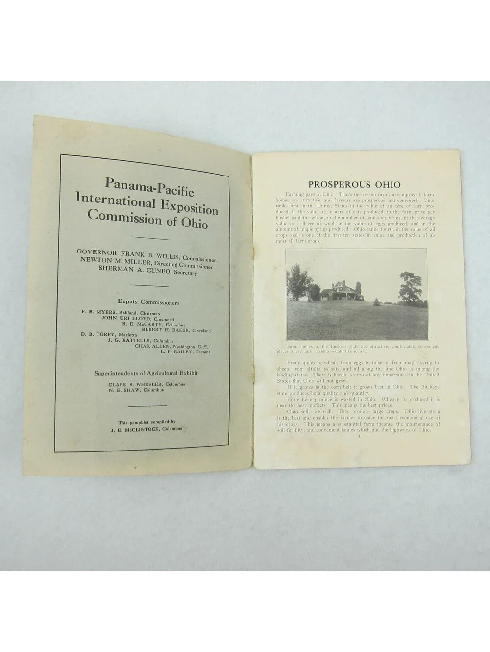 Panama Pacific International Expo Ohio Booklet Farm Agriculture Antique 1915